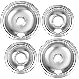 Replacement Drip Pan Kit for Kitchen Aid Range, Compatible with Various Brands, 2pcs 6 inch + 2pcs 8 inch
