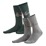 Living Crafts Socken, 2er-Pack 43-46, dark forest/stone grey melange
