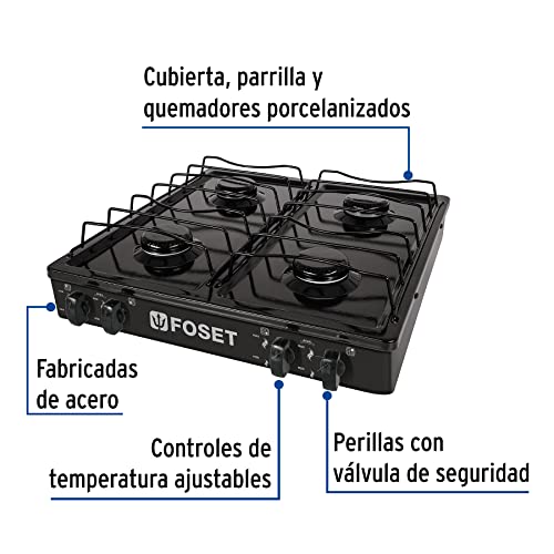 Estufas Y Campanas, Kitchen medidas estufa 4 quemadores Marca Foset (3)