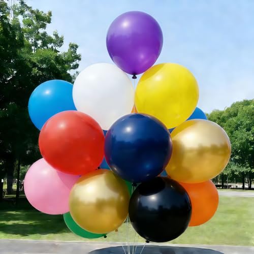 Image of 95 Pcs Rainbow Balloons 18 Inch Assorted Colors Latex Multicolor Bulk Balloon 16 Kinds Colorful Large Balloons for Birthday Wedding Baby Shower Anniversaries Store Party Decorations
