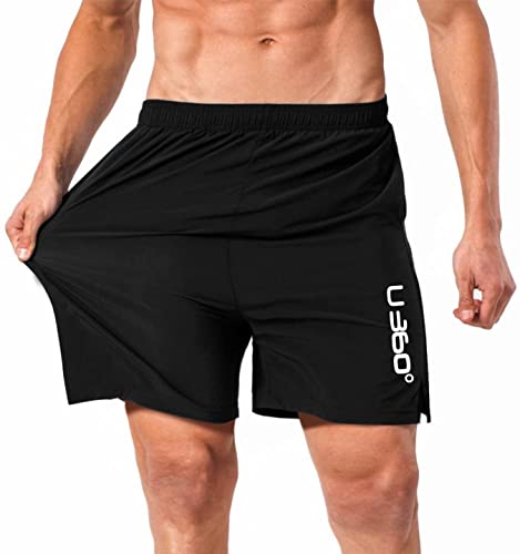 Image of Men's Workout Running Shorts Quick Dry Lightweight Gym Shorts with Zip Pockets S5Shorts