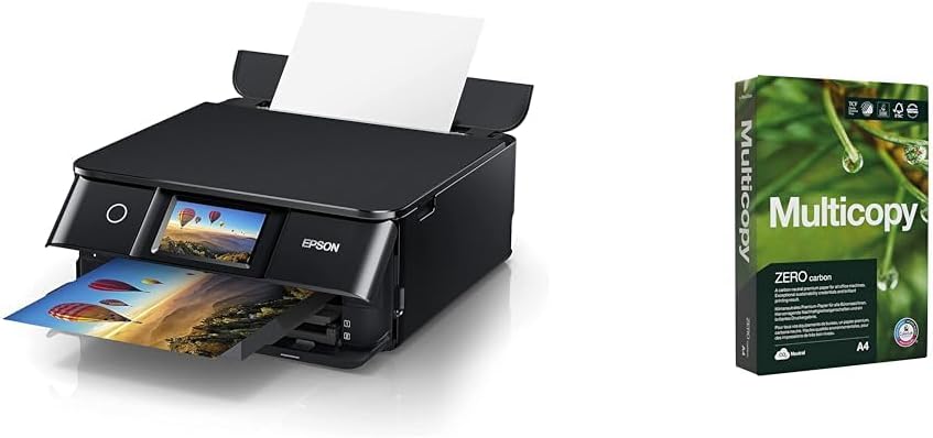 Expression Photo XP-8700 A4 Multifunction Wireless Inkjet Printer & Multicopy Zero A4 80gsm Printer Paper - 1 Ream (500 sheets)