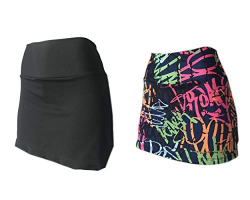 Shorts Saia Suplex Estampada Ou Lisa Academia Ginastica (PRETO-30A, M)
