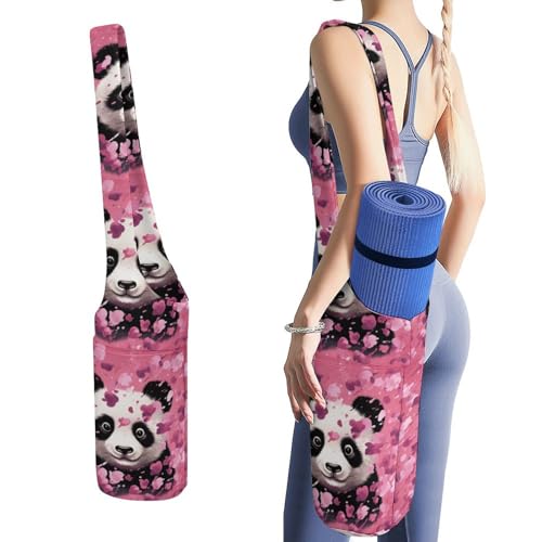 Sac pour tapis de yoga panda rose idéal pour vos séances de pilates en studio