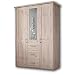 Produktbild Stella Trading KOMFORT Eleganter Kleiderschrank im Landhausstil 3-türig - Vielseitiger Drehtürenschrank mit Spiegeltür in Eiche San Remo - 150 x 212 x 62 cm (B/H/T)