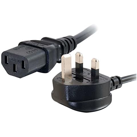 C2G 88513 2 Metre UK Power Cable (IEC320C13 to BS 1363) 6 Foot Kettle Lead/Power Cord, Black Cover