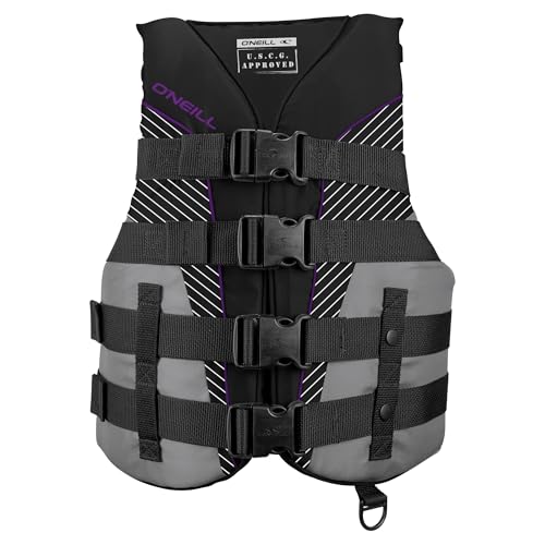 O'Neill Women's Superlite USCG Life Vest,Black/Smoke/Black:Ultra Violet,M