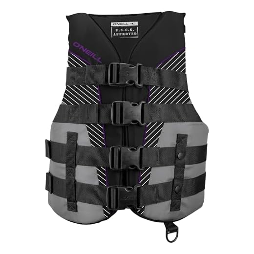 O'Neill Women's SuperLite USCG Life Vest ,Black/Smoke/Black/UV,Medium