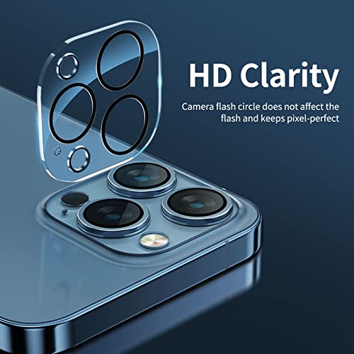 NEW'C 4 Pack, 2 Pack for iPhone 12 Pro Screen Protector + 2 Pack Camera Lens Protector - Image 3