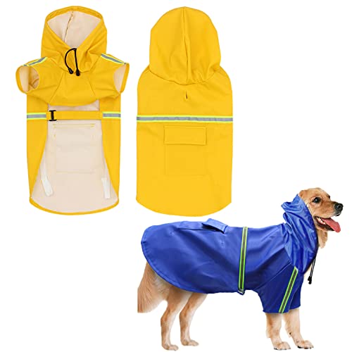 Veste de pluie imperméable pour chien avec fermeture éclair et fente pour laisse