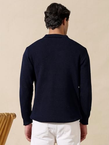 Image of Kvetoo Men's Wool Polo Collar Neck Winter Sweater Full Sleeve Solid Pullover for Casual Office Wear
