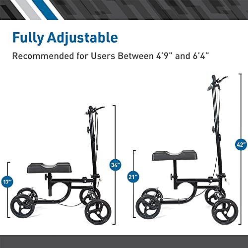 image for BodyMed Knee Walker for Leg and Foot Injuries with Dual Brakes, Metal 