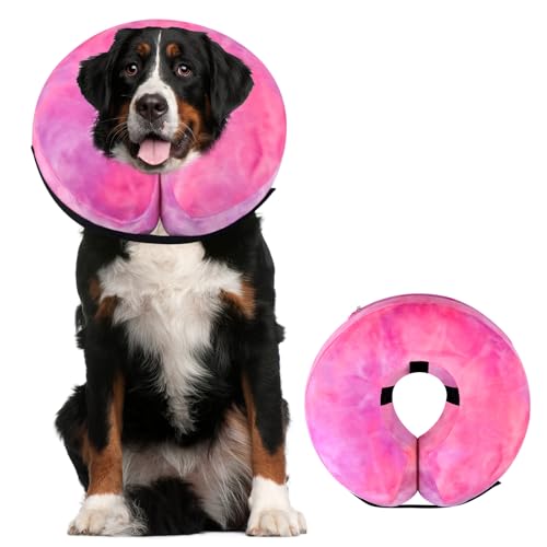 Image of Dog Cone, Y-blue Dog Cone Collar Inflatable Puppy Neck Collar(Rose Purple, XL)
