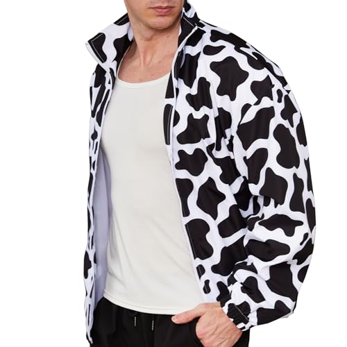 Mens Cow Casual Jackets Lightweight Fashion Sportswear Retro Windbreaker4
