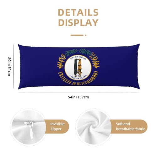 Housse de coussin douce motif drapeau Kentucky avec fermeture éclair intégrée
