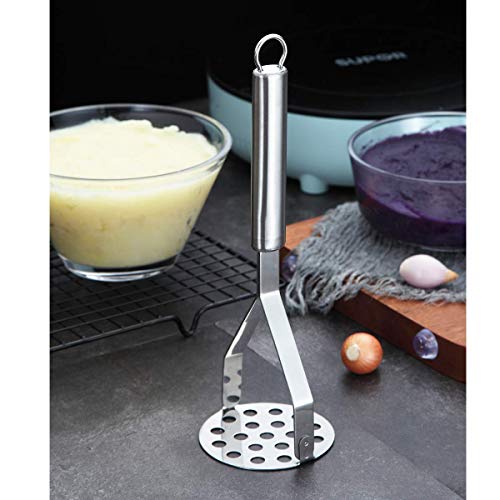 Image of Berglander Stainless Steel Potato Masher, Heavy Duty Food Masher, Silver