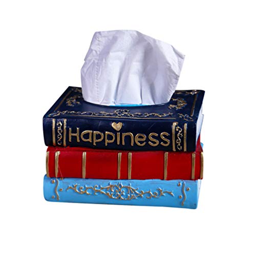 IMIKEYA Creative Tissue Box Cover Resin Vintage Retro Book Shape Paper Towel Holder