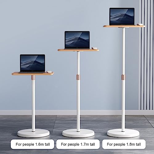 Supporto per computer portatile regolabile in altezza, ergonomico, portatile, per computer portatili e proiettori, base rotonda stabile