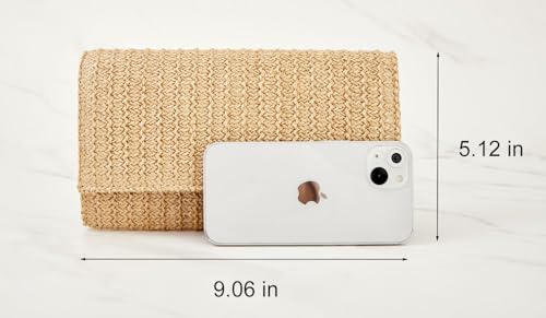 Image of BRYCTSISEN Women Straw Beach Clutch Purse Handbag Summer Elegant Vacation Style Shoulder Bag Crossbody Bag