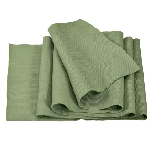 Image of MECCANIXITY 39 inch Elastic Cuffs Ribbed Trims Cotton Fabric Knit Rib Stretch Tape Cuff Sleeve Waistband for Sewing, 8 inch Wide Light Green