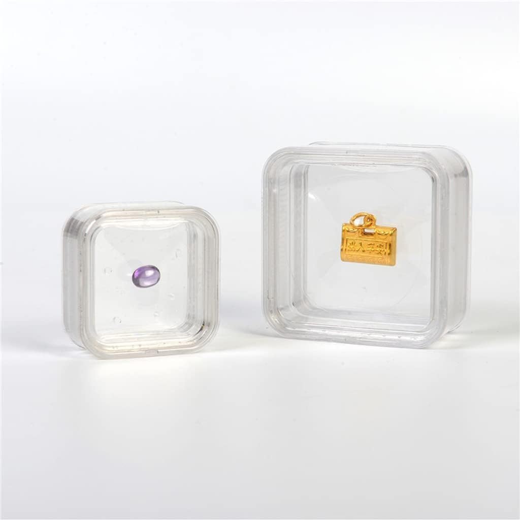 2Pcs 3D Floating Display Case with Elasticity Membrane for Jewelry Storage Box Coin Display Clear Frames Holder(1.57inch and 2.17inch)
