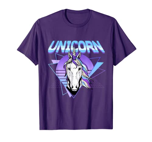 Unicornio Retro 80s Aesthetic Vaporwave Synthwave Camiseta