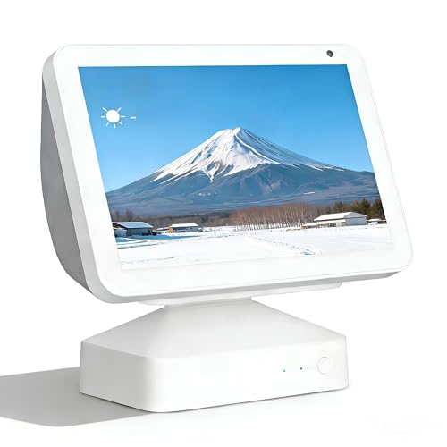 Echo Show 8 (�� 3 ����) ��p �o�b�e���[�X�^���h �z���C�g�b15000mAh USB-C 9.5 ���ԋ쓮 �p�x�����E����~�� �e�@��Ή� ����E�O�o�œK