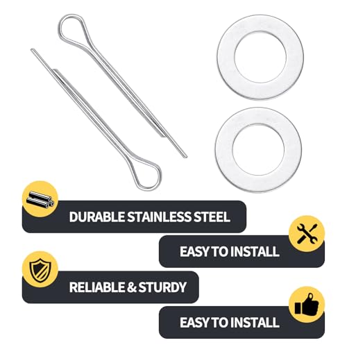 Replacement Universal Spacers for Wheelbarrow Trolley, 8 Spacers and 4 Pins for Wheelbarrow, Garden Wagon, Hand Truck, Trolley, Lawn Mower, Stainless Steel