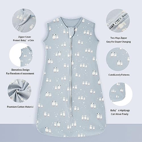 Image of insular Wearable Blanket 2 Pack Cotton Baby Sleep Sack with 2-Way Zipper for Boys Girls Unisex