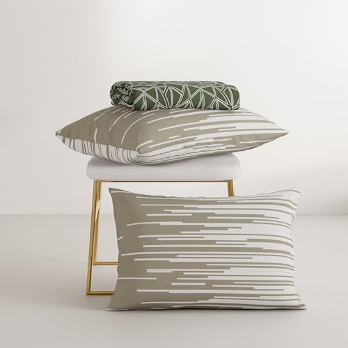 Image of Stoa Paris 100% Cotton Super King Bedsheet with 2 Pillow Covers for King & Double Beds,180TC Printed Bedding Set, Breathable, All-Season Comfort, Lightweight, Urbanscape - Sage Spectrum (274cmx274cm)