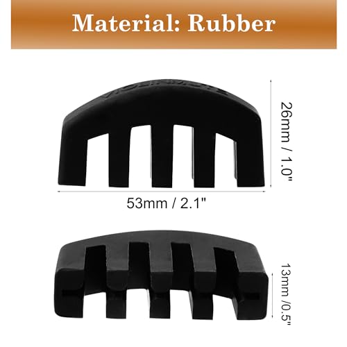 sourcingmap Heavy Rubber Acoustic Violin Violin Practice 1/2 3/4 4/4 Silent Black, 2.1" x 1.0" x 0.5" - Image 2