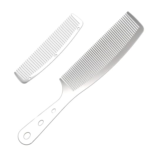 Set de 2 Peines de Barbero Antiestáticos de Metal miniatura 1