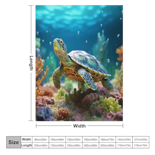 Manta de franela de tortugas de 150x200 cm suave para sofá 6