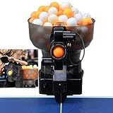 【ROBOT DE TENNIS DE TABLE】- Notre robot de tennis de table peut contenir environ 110 balles de ping-pong. Puissance nominale : 36 W ; Fréquence de sortie de balle : 40-70/minutes. Vitesse de balle : 4-40 M/S. 7 réglages d'angle, lancez la balle à différentes hauteurs. Ajustez la balle sautée : une balle sautée/deux balles sautées, ajustez l'élévation de la tête du robot : chute haute/attaque de la balle/deux balles sautées