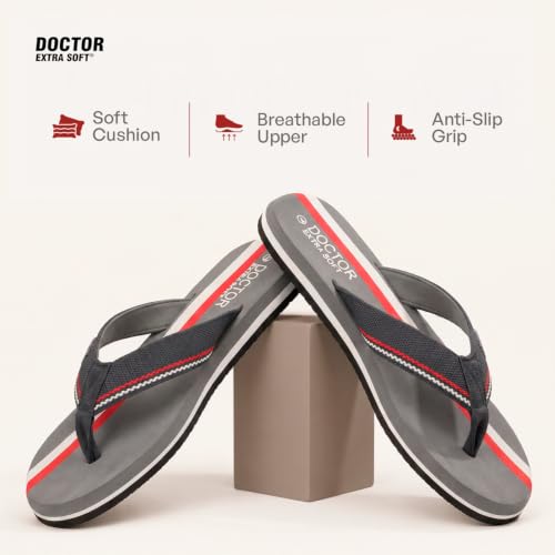 Image of DOCTOR EXTRA SOFT Slipper for Men's | Diabetic & Orthopedic | Lightweight & Comfortable | Soft, Durable & Skid Resistant | Flip-Flop & Slippers for Men's & Boy's D-33