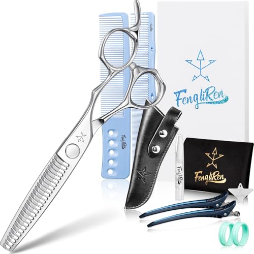 Fengliren High-end Professional Hair Cut Thinning Scissors Hair Cutting Teeth Shears Barber Hairdressing Texturizing Scissor Extremely Very Sharp 6 Inch Stainless Steel Alloy For Men Women Salon& Home