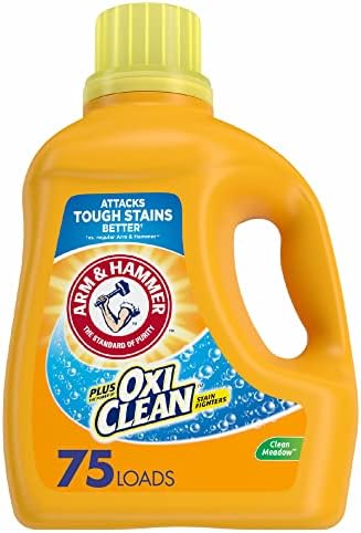 Arm & Hammer Plus OxiClean Clean Meadow, 75 Loads Liquid Laundry Detergent, 118.1 Fl oz