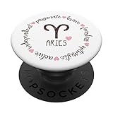 Aries Description Apparel Men Women Funny Zodiac Sign Gift PopSockets PopGrip: Swappable Grip for Phones & Tablets