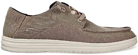 Skechers Men's VOLGO Slip ON Melson Canvas Slip-On Moccasin Shoe, Brown, 10 Medium US | Image 1