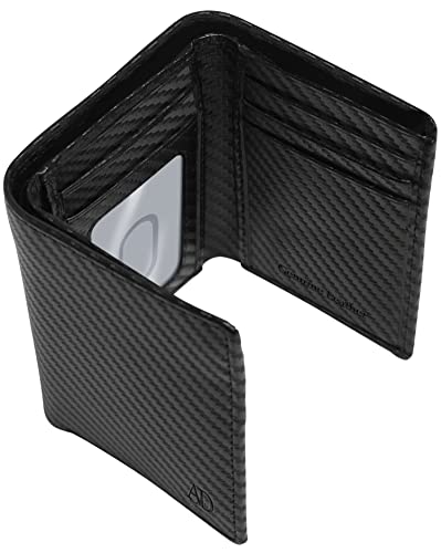 Image of Trifold Wallets for Men - Slim RFID Blocking Wallet for Securing Personal Data - Front Pocket Friendly Genuine Leather Wallet - Mens Wallets Trifold with ID Window - Tri Fold Wallet Gifts for Men