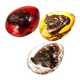 Zerodeko 3 Pièces pendentif en cire d'abeille spécimen d'ambre d'insecte décor ambre insecte décor en pierre d'ambre accessoires de perles d'ambre charme ambre pendentifs en ambre