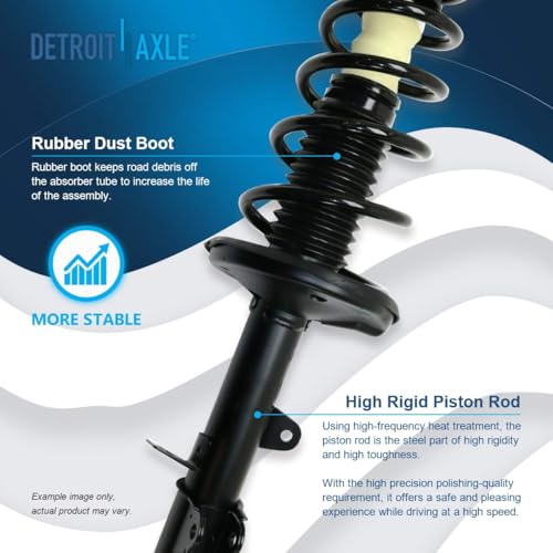 Image of Detroit Axle - 6pc Struts Kit for Chevrolet Geo Prizm Toyota Corolla, 4 Front and Rear Struts with Coil Spring Assembly 2 Front Stabilizer Sway Bar Links Replacement Suspension