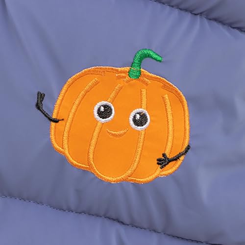 BILIKEYU Toddler Little Girls Boys Halloween Puffer Vest Coat Pumpkin Graphic Zip Up Sleeveless Hooded Jacket 14