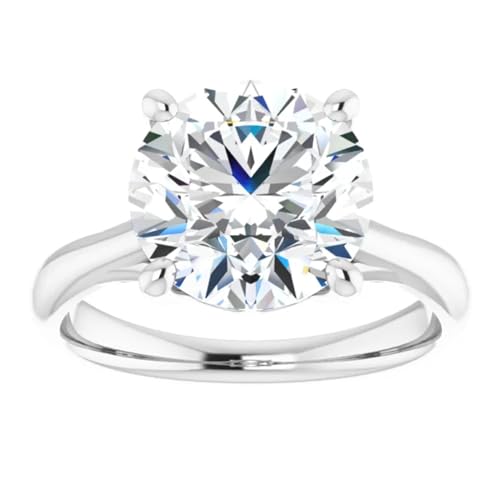 3 Carats Round Lab Diamond Engagement Ring Solitaire Style3