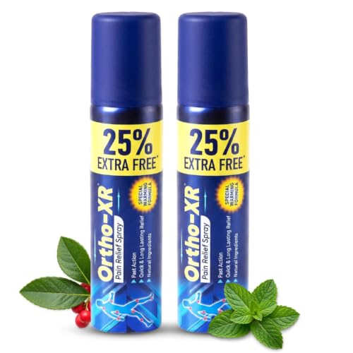Image of Ortho XR Ayurvedic Pain Relief Spray 50g x 2 | Instant Relief for Back, Knee, Joint, Neck, Shoulder, Muscle & Arthritis Pain | Special Warming Formula | Herbal & Skin-Friendly | 100 gms