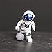 Ni-JASW Blue White Astronaut Statues Set of 4, Spaceman Sculpture Figurines Outer Space Theme Decor for Nursery Room Cake Topper