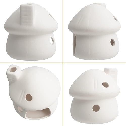 Miniatura 3 de Saim Decoraciones de casa de hongos para acuario con cueva de pez betta, cuevas de cíclidos de cerámica para acuario, decoración de peceras, peces