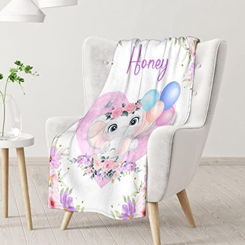 Elephant Blanket Gifts - 50"x60" Cute Throw for Women Girls - Purple Soft Fuzzy Blankets for Bed, Couch & Living Room
