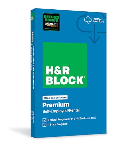 Image of H&R Block Tax Softrware Premium 2023 with Refund Bonus Offer (Amazon Exclusive) (Physical Code by Mail)