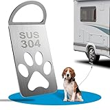 Anleinmöglichkeit Am Auto 304 Edelstahl, Anlegepflock für Hunde 0,4 cm Dick, Einzigartig Gestaltet Camper Zubehör, Auffahrplatte zum Anleinen Ideal zum Campen mit Hund